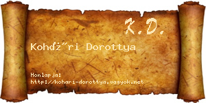 Kohári Dorottya névjegykártya